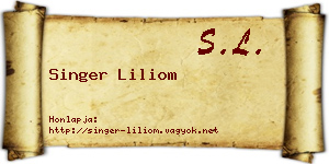 Singer Liliom névjegykártya